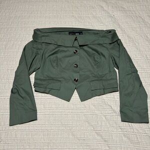 Gabrielle Union Women’s Medium Off-Shoulder Green Blazer